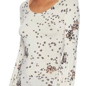 Free People Cream Floral Blouse